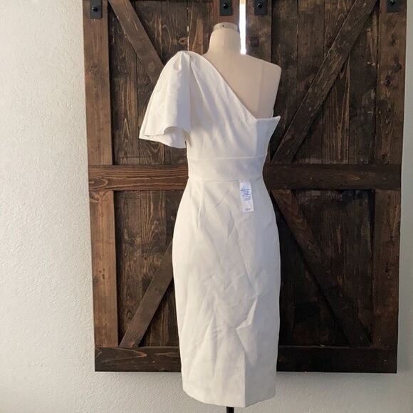 Forever New Porcelain Bessy One Shoulder Bow Dress - Picture 12 of 16